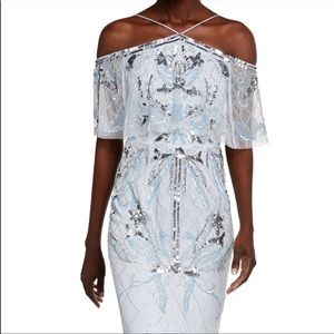 Aiden Matrix Beaded High Low Midi Dress